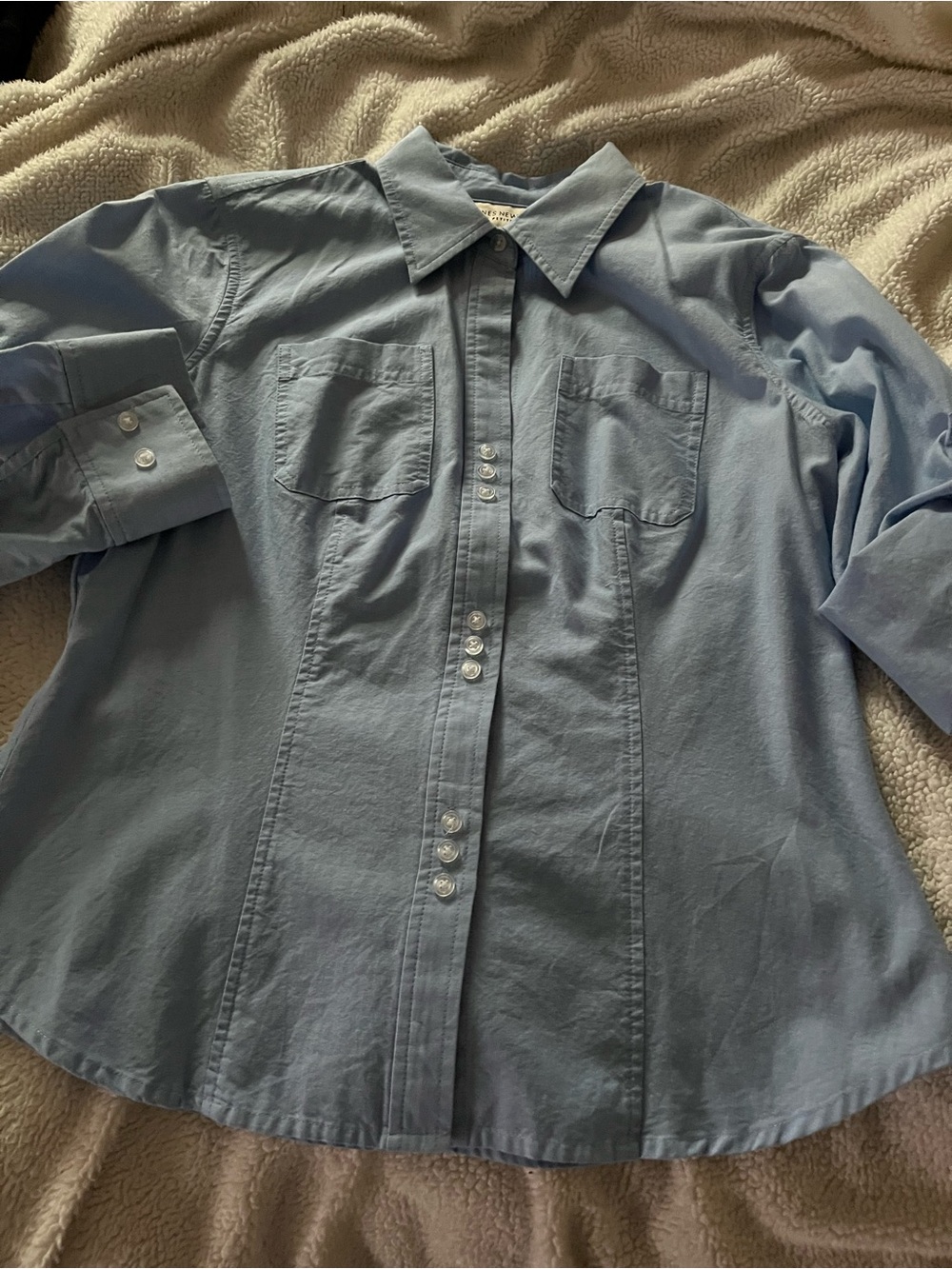 Jones New York Dusty Blue Button-Down Shirt